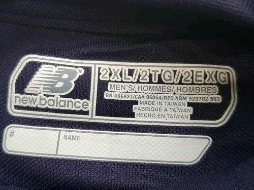NWT Men's New Balance Team SS Mock Top Size 2XL Short Sleeve Navy Blue Tee Shirt - Picture 7 of 8