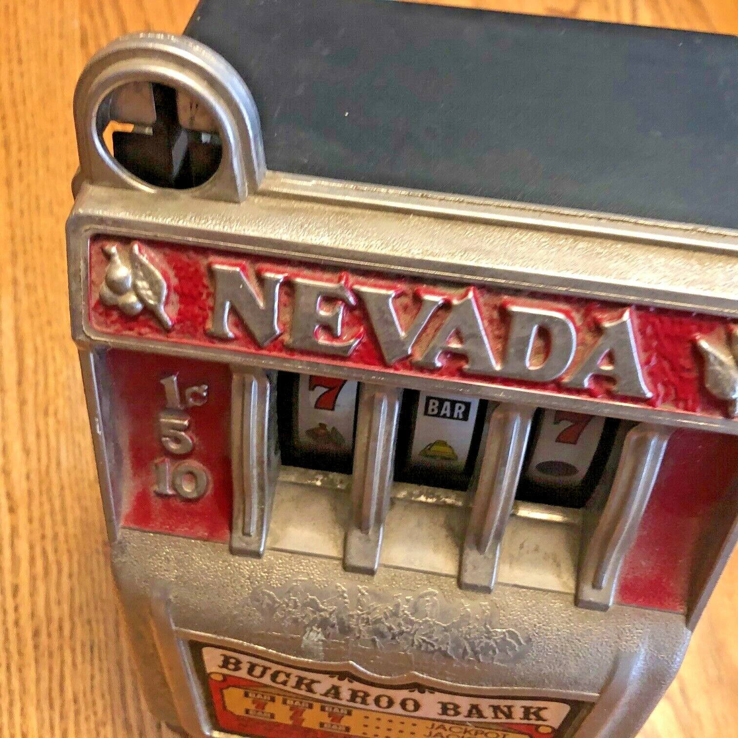 Vintage NEVADA BUCKAROO BANK Slot Machine Novelty Bank +FAST SHIPPING