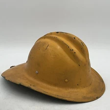 Vintage E.D. Bullard Hard Boiled Fire Fighter Fireman's Helmet Hat Yellow Used