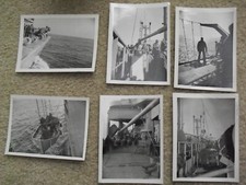 Lot of 6 Original Vintage WWII Navy Soldiers on Battleship Photographs