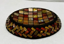 Brand new oval mosaic soap dish amber Sturdy Bathroom accessories free standing