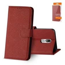 Reiko LG Stylo 5 3-in-1 Wallet Case in Red
