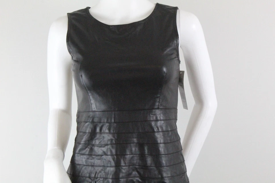 Vestido Para Niñas Cuero Sin Mangas Ajuste y Acampanado Talla 14 HABITUAL Negro Nuevo Con Etiquetas Foto 2 de 4