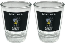 Salty Bitch - 2oz Novelty Shot Glass - 2 Piece Set