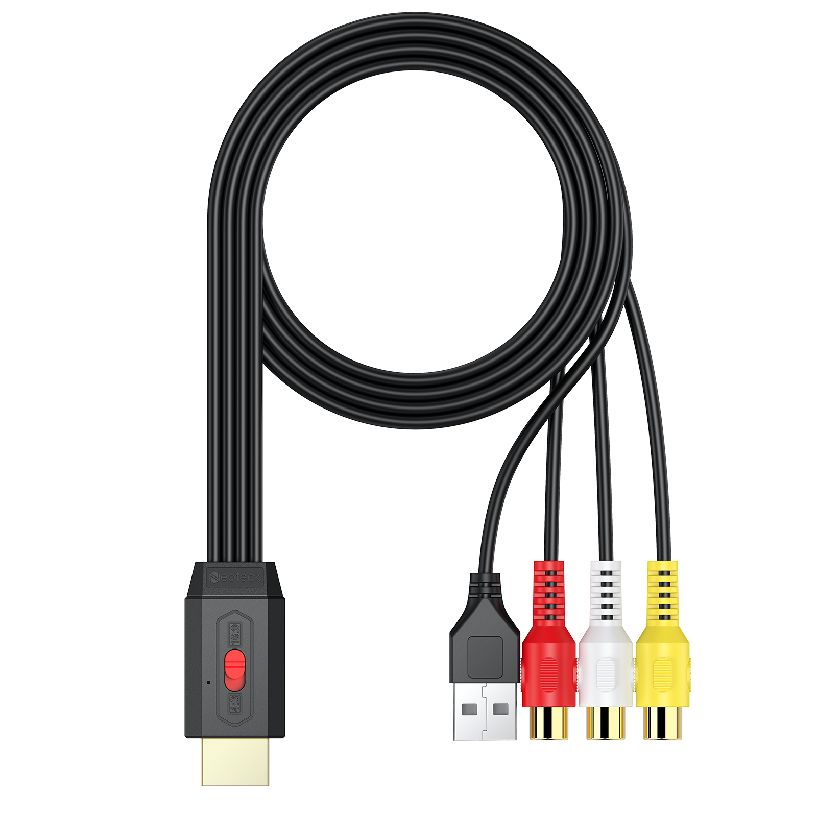 Neoteck RCA to HDMI Converter 1080P AV to HDMI Mini Composite CVBS Video Adapter