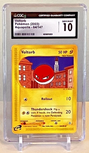 Pokemon VOLTORB Aquapolis #64 CGC 10 GEM MINT - POP 14 - e-Series Rare