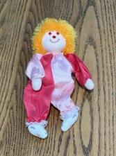 Pre Owned Vintage Russ Berrie  Company Adorable Small Clown Fabric Ornament