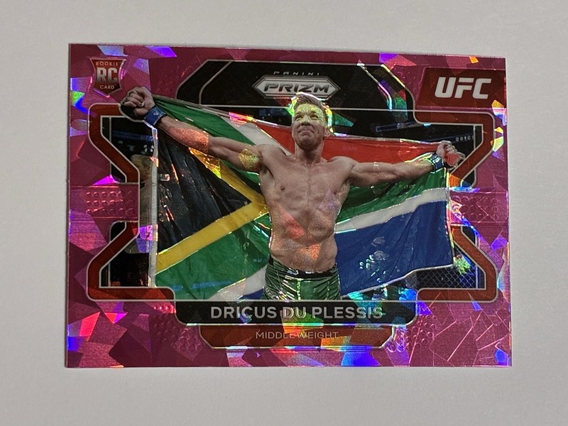 2022 Panini UFC Prizm Dricus Du Plessis RC Pink Ice Prizm Rookie Card #92