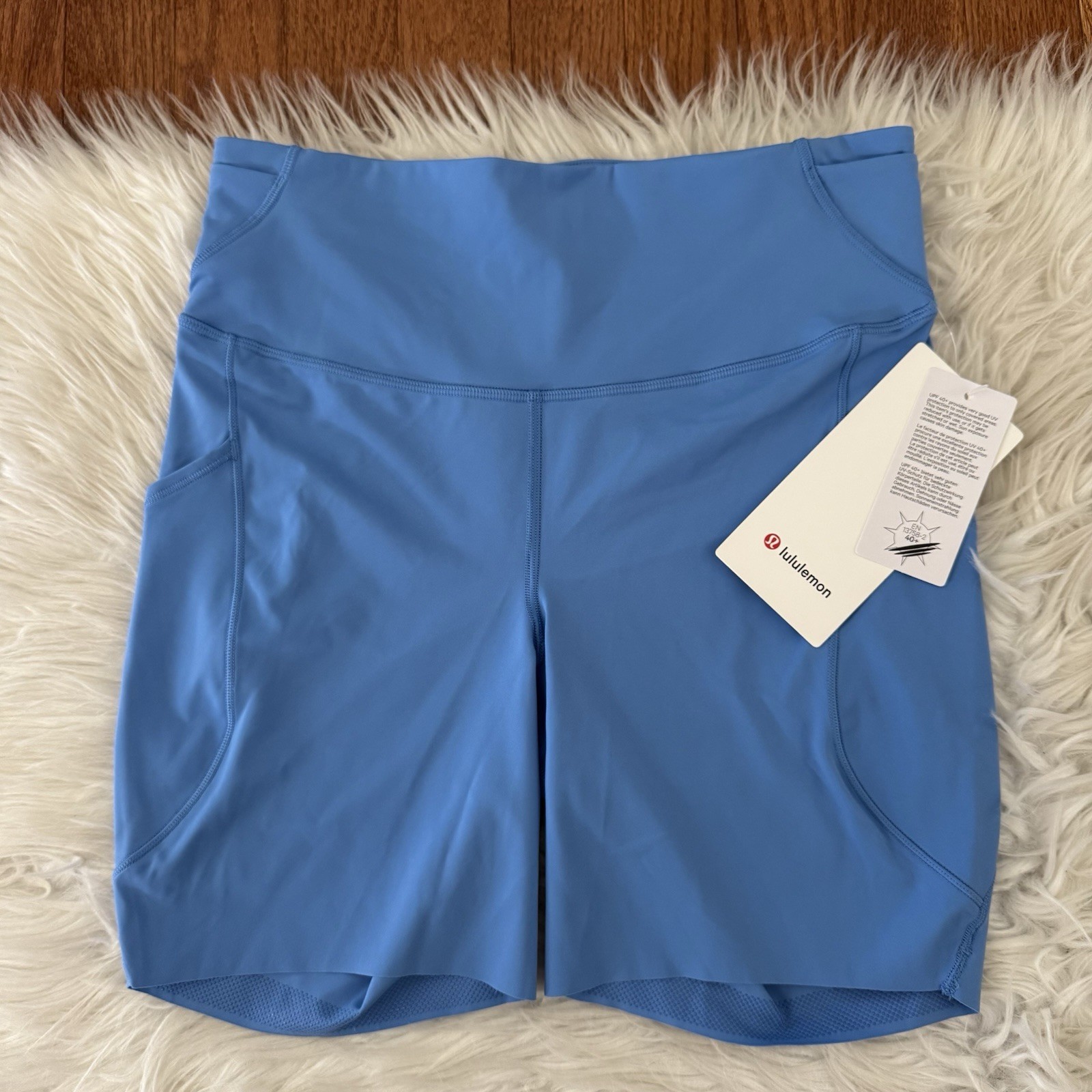 Lululemon Fast And Free High Rise Shorts Women’s 6 Pool Party Blue 6” Pocket NWT