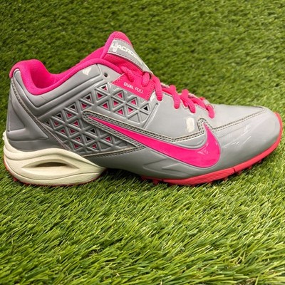 Nike Speedlax 4 Womens Size 9 Gray Hot Pink Running Sports Lacrosse Cleats