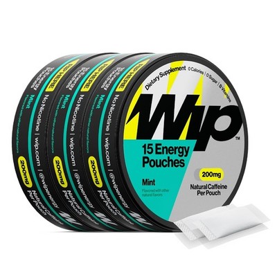 Wip Energy Pouches, Sugar Free Blend with 200 MG Natural Caffeine, B Vitamins, M
