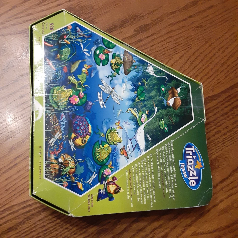 Triazzle Jigsaw Puzzle 528 Piece With Wildlife Art by Dan Gilbert "Pond Life" - Image 4 of 4