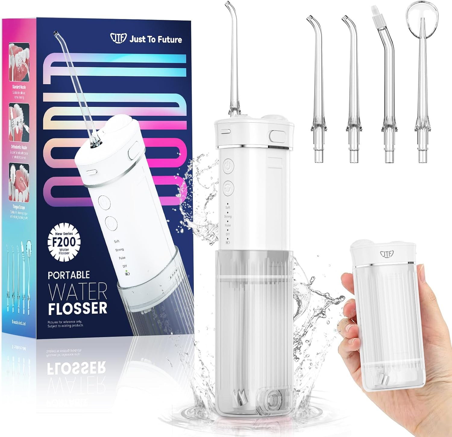 Idropulsore Dentale Mini Portatile | Irrigatore Viaggio 5 Ugelli USB