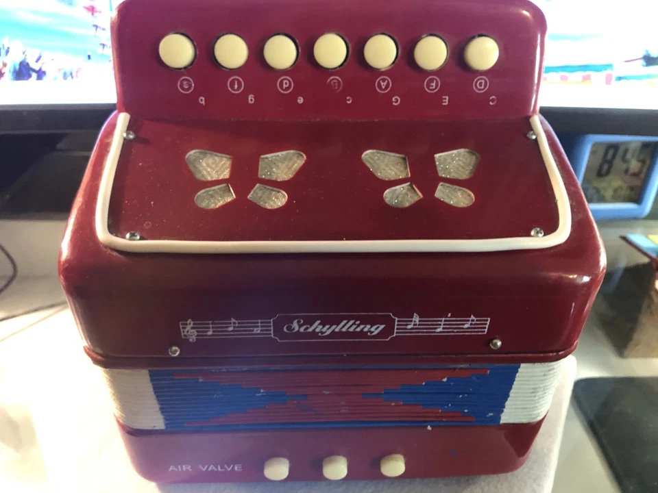 Schylling мини аккордеон сжатие коробка музыкальный инструмент работает очень хорошо 7» ширина - Изображение 2 из 4