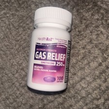 HealthA2Z  Gas Relief Simethicone 250mg  Fast 100 Softgels Exp 4/2027