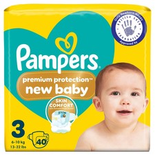 Pampers Premium Protection New Baby – Size 3 (40 Nappies) | FREE POSTAGE 0.54 per nappy