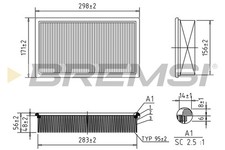 Filtro aria FA1223 BRAMSI per JAGUAR