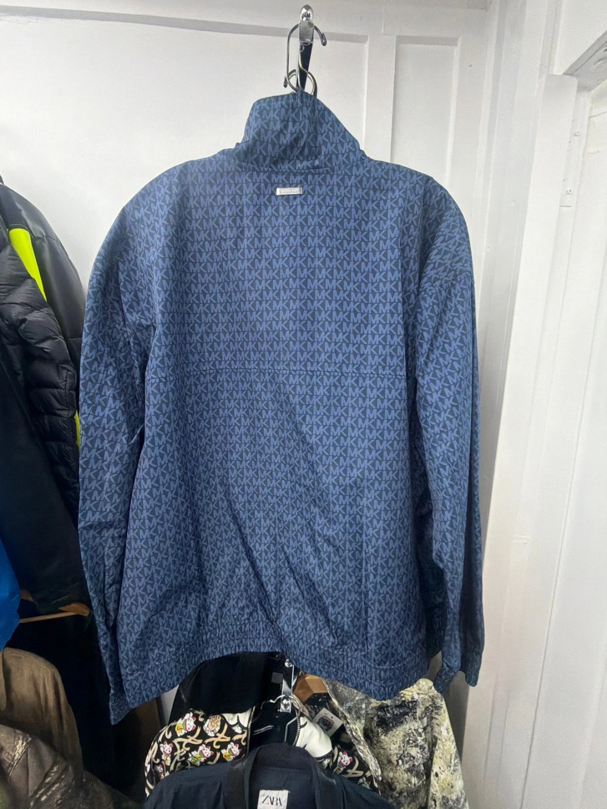 Michael Kors Blue Monogram Zip Jacket Men's XL New with Tags - product detail image 4