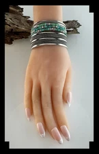 White Fox Creation: Sterling Silver and Turquoise Memory Bracelet