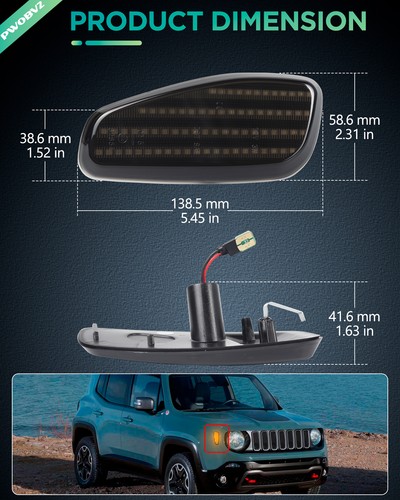 2X LED Seitenmarkierleuchte Für Jeep Renegade (BU) 2014-2023 Canbus Fehlerfrei - Bild 2 von 7