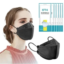 60pcs KF94 maskDisposable black masks4 layers protection filter efficiency 95...