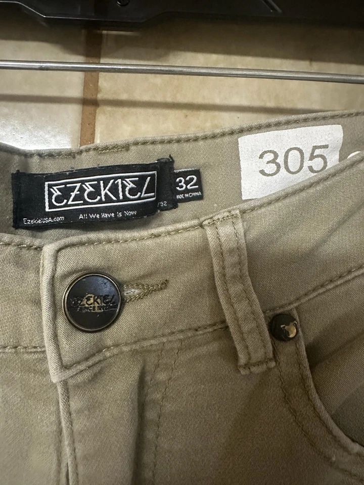 Pantalones rectos caqui Ezekiel 305 Chopper para hombre, Urban City clásico tostado talla 32x30 Foto 4 de 4