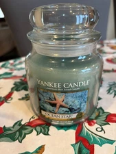 Yankee Candle "Ocean Star" 14.5 Ounce Medium Glass Jar NEW