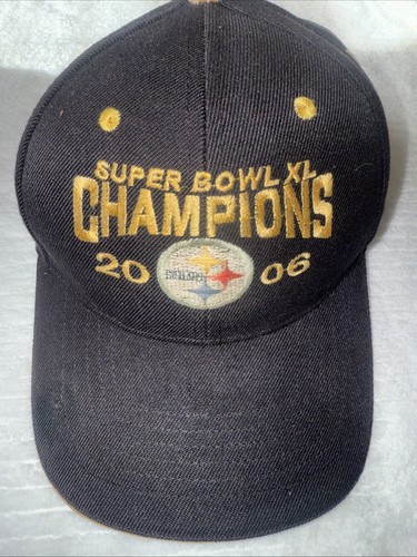 Vintage Pittsburgh Steelers Super Bowl XL 40 Champions Hat Cap Strap