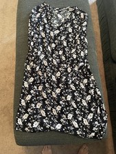 Old Navy Women Dress 2X Black Foliage Flowy