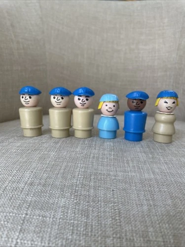 Vintage Little People Fisher Price Figure Lot Of 6  Pilot Stewardess