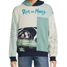 Rick And Morty Mens Graphic Hoodie Sweatshirt Size S Cartoon Graphic Pullover