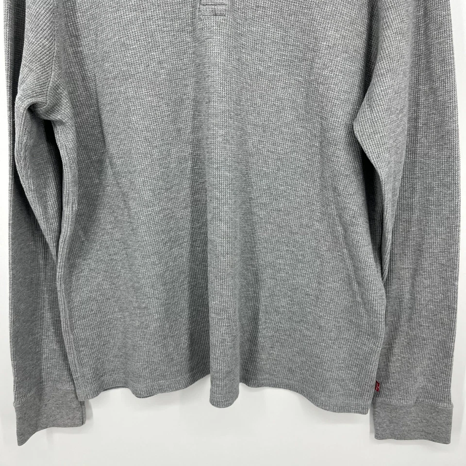 Levi's Long Sleeve Thermal Knit Henley Shirt Men's Size 2XL Gray Standard Fit - Image 3 of 4