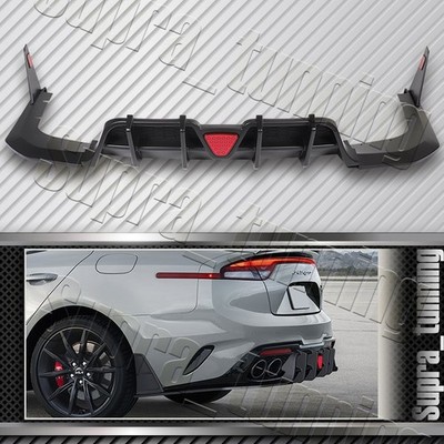 Rear Bumper Diffuser Spoiler Lip W / LED Brake Light For 2018-2021 Kia Stinger