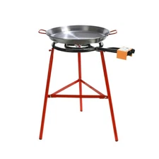 Garcima Tabarca Paella Pan Set with Burner, 20 Inch Carbon Steel Outdoor Pan ...