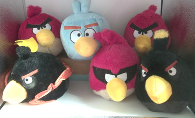 Lot of 6 Angry Birds Plush Good Stuff 2012   Red Bomb Ice Space   Excellent