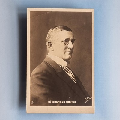 Edwardianischer Schauspieler Postkarte Echtfoto um 1905 Herr Brandon Thomas schrieb Charleys Tante