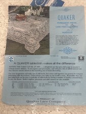 Vtg Quaker Lace Tablecloth Windsor Beige 70 x 90" Oblong Rose Floral Ornate 1142