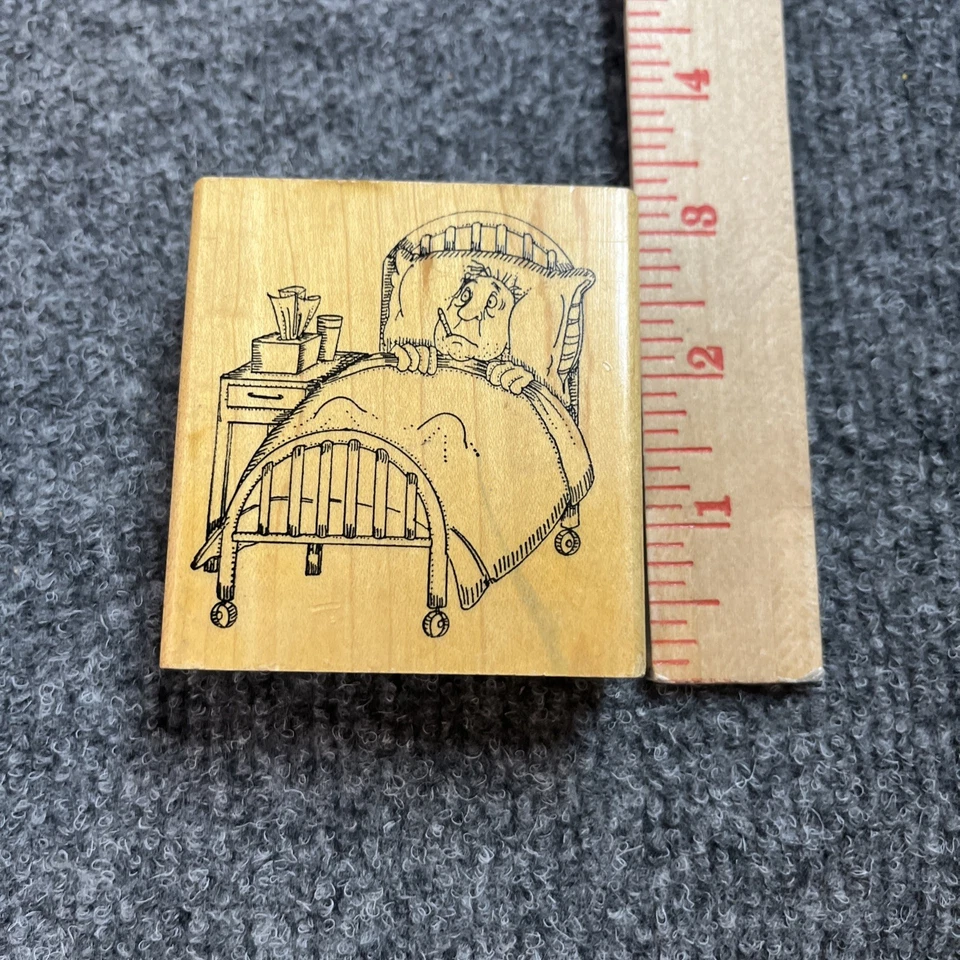 Impresiones artísticas sello de goma papá enfermo abuelo hombre ponerse bien pronto día del enfermo de colección Foto 3 de 3