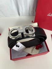 FERRAGAMO BELT NWT Ferragamo Men's Leather Belt Gancini Authentic 3.5cm/1.38in