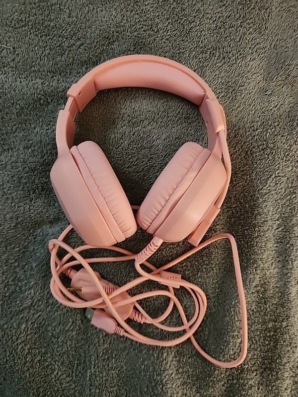 Jimonyer Gaming Headset Pink RGB 7.1 Surround Sound Mic PS5 Xbox PC