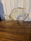 Large 12" MCM Blenko Style Glass Fish Vase Bowl Terrarium MCM Hand Blown