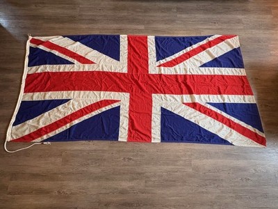 ORIGINAL TAFELGENÄHTE FRÜHE 1960er VINTAGE UNION JACK PATRIOTISCHE FLAGGE.