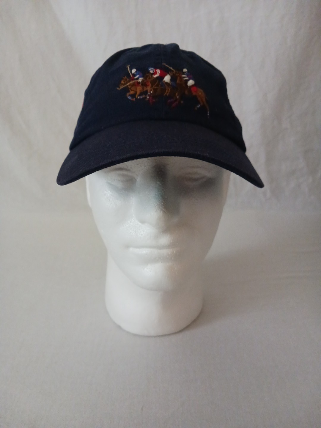 Cappello Polo Ralph Lauren regolabile pelle strapback 3 pony ricamato berretto blu