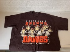 Vtg Cleveland Browns Dawgs Tee 80s Football NFL T-shirt Classic tee NH1321