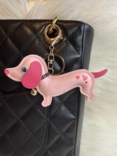 Faux Leather Dog Bag Charm Keychain Purse charm Pink Color Birthday Gift