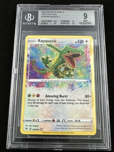 Pokemon Rayquaza 138/185 Vivid Voltage Holo Beckett BGS 9 MINT