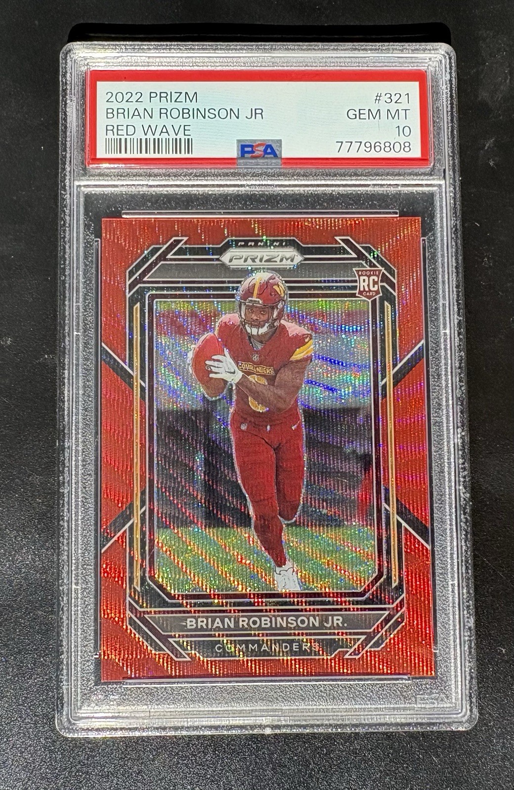 2022 Prizm Brian Robinson Red Wave Rookie /149 PSA 10 Gem Mint Commanders POP 13
