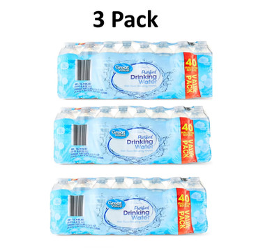 3 Pack Great Value Purified Drinking Water 40 Bottles Per Pack 16.9 fl oz