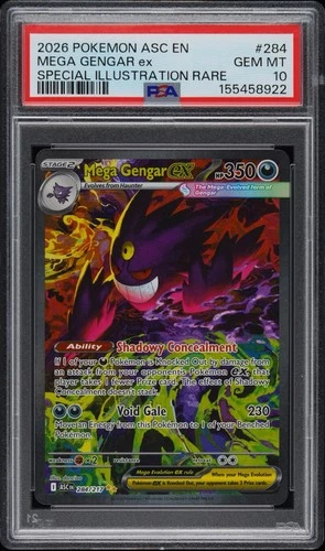 Pokemon 2026 Mega Gengar ex 284/217 SIR Ascended Heroes GEM MINT PSA 10