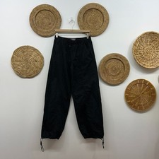 Zara Neutral Black Loose Fit Drawstring Cargo Pants Joggers Small Y2K Style